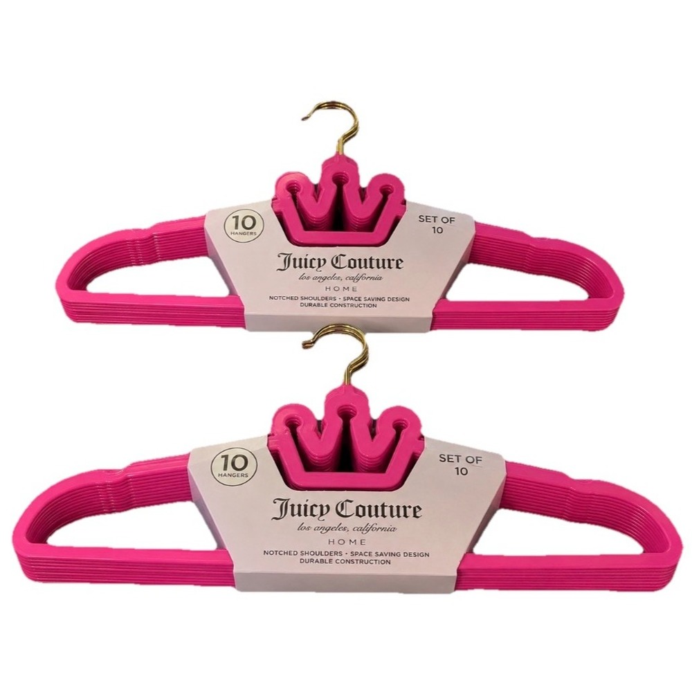 Juicy Couture Home Pink Crown Clothes Hangers 20 Count 2 Packs of 10 New